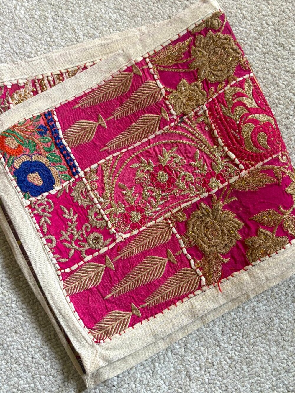 Stunning handcrafted bohemian statement piece filled with vibrant artistry